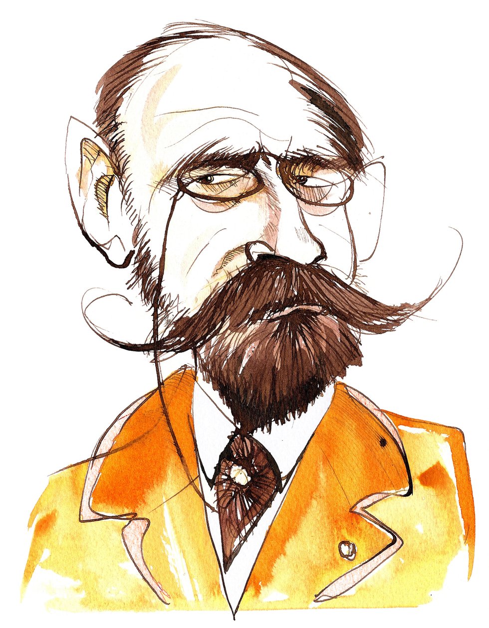 franska romanförfattaren Emile Zola (1840-1902); karikatyr av Neale Osborne