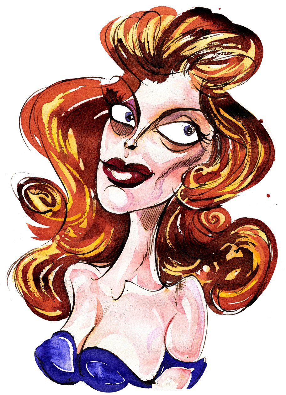 Julie London - karikatyr av Neale Osborne