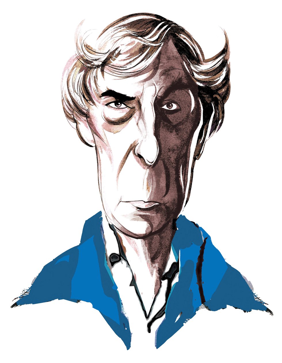 Michael Tippett, brittisk kompositör (1905-98), färgkarikatyr, 2005 av Neale Osborne av Neale Osborne