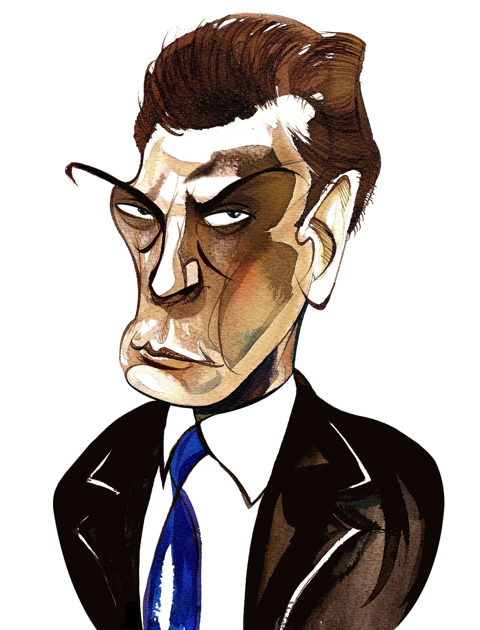 Sir Andrzej Panufnik - karikatyr i färg av Neale Osborne