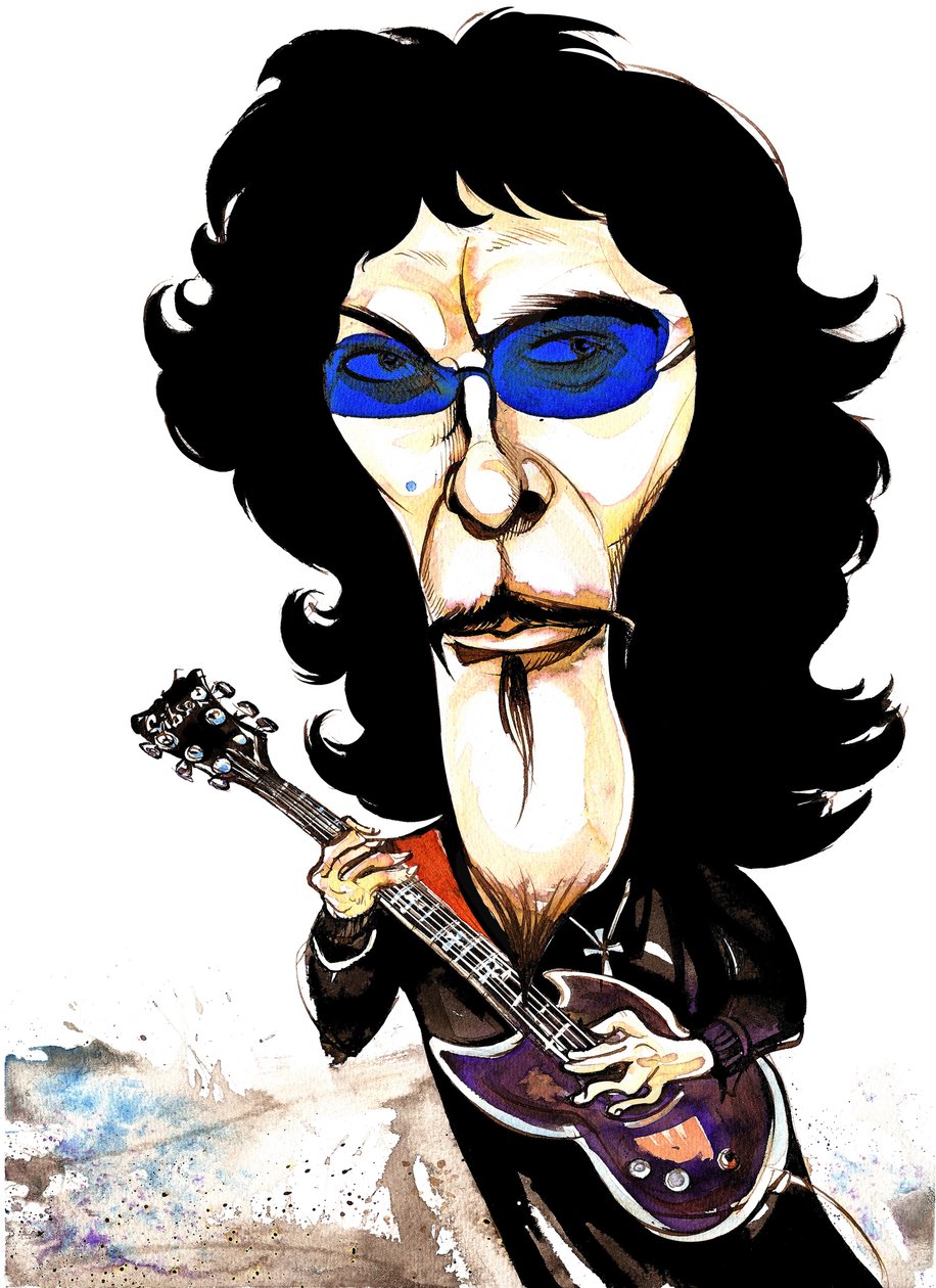 Tommy Iommi - karikatyr av Neale Osborne