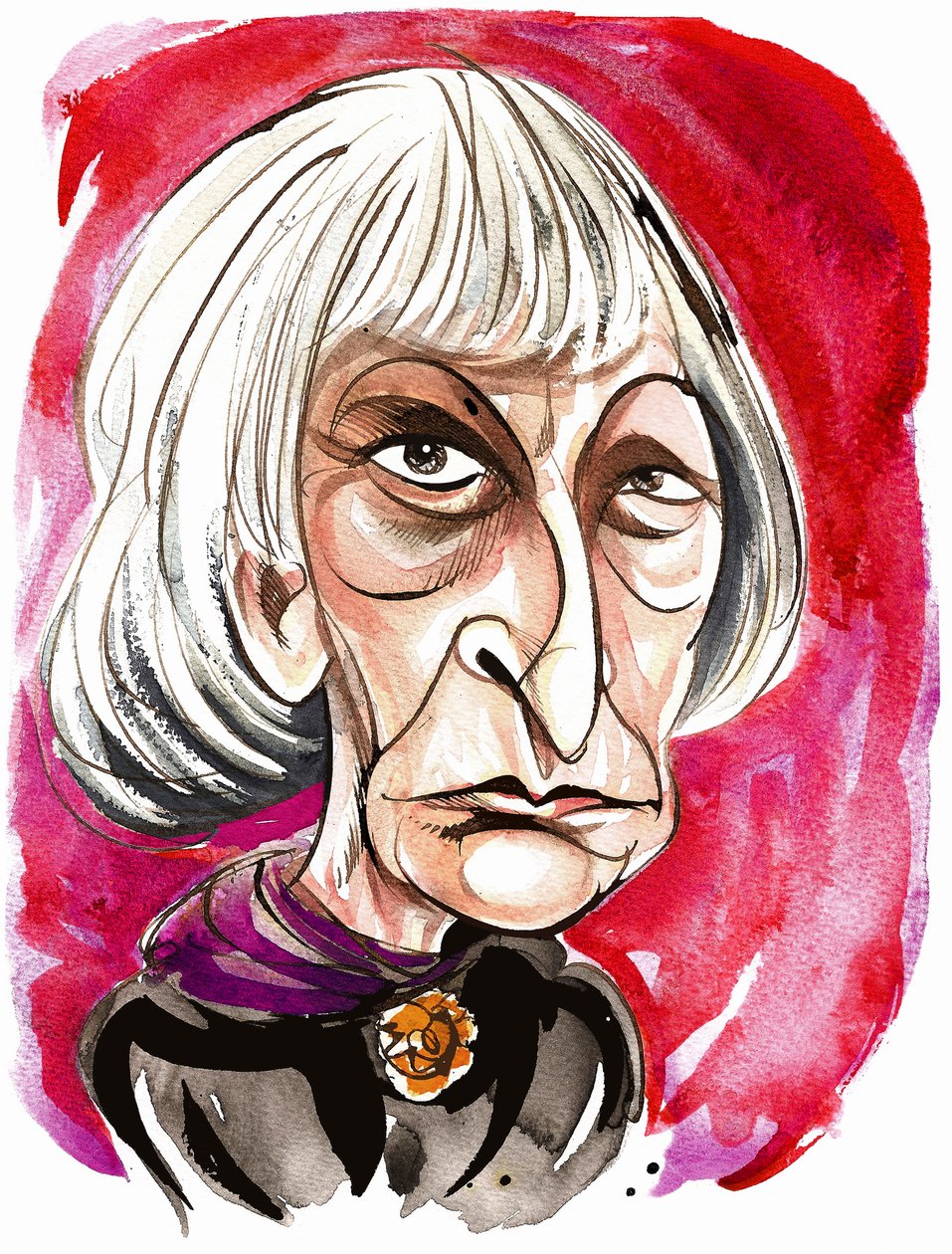 Elisabeth Lutyens - färgkarikatyr av Neale Osborne