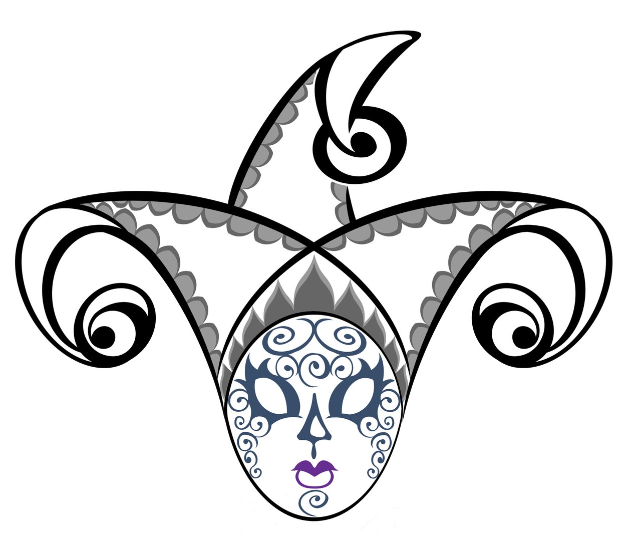 Jester Mask, 2023 (digital) av Neale Osborne