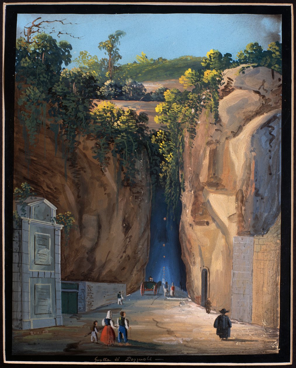 Grotta i Pozzuoli (gouache) av Neapolitan School