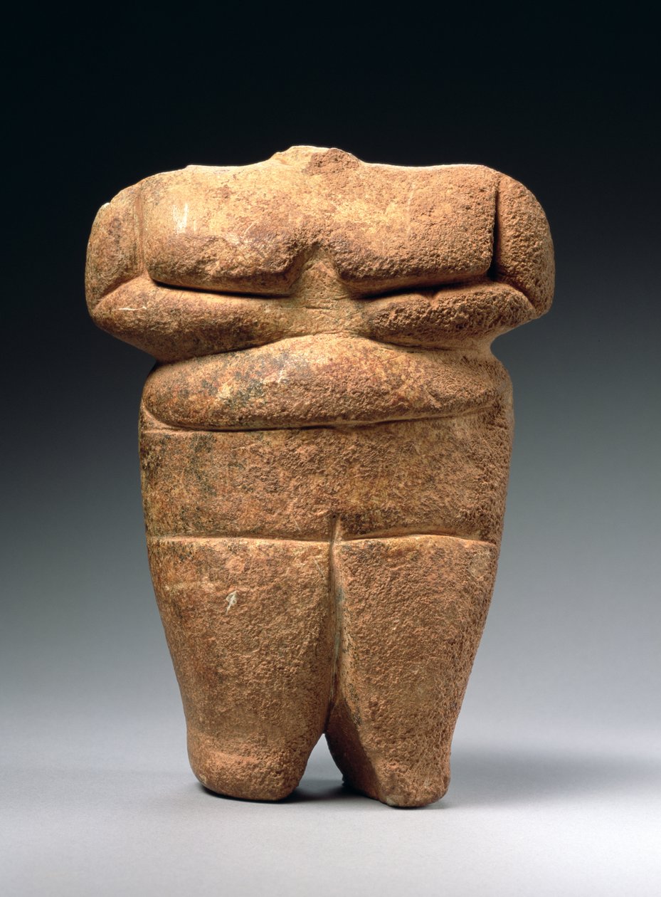 Neolitisk figur, Grekland, c.4500-4000 f.Kr. (kalksten) av Neolithic