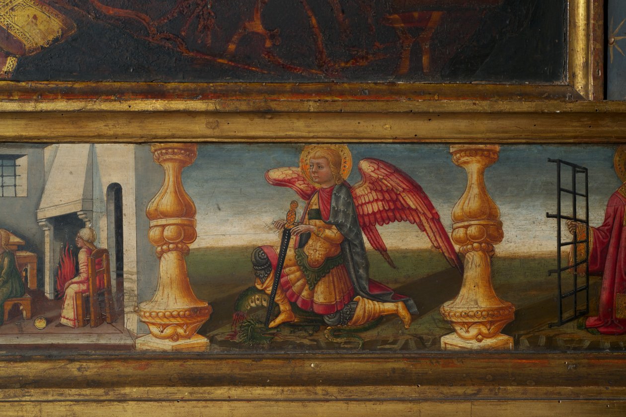 Detalj från Jungfruns kröning (tempera på trä) av Neri di Bicci