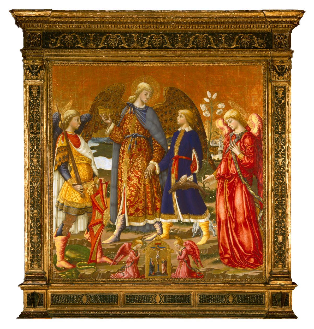 Tobias och de tre ärkeänglarna, 1471 (tempera, olja, guld och silver på panel) av Neri di Bicci