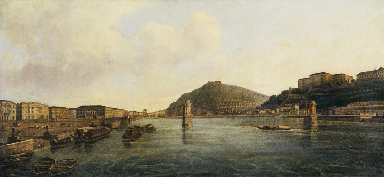 Utsikt över Budapest av Leopold Blonder