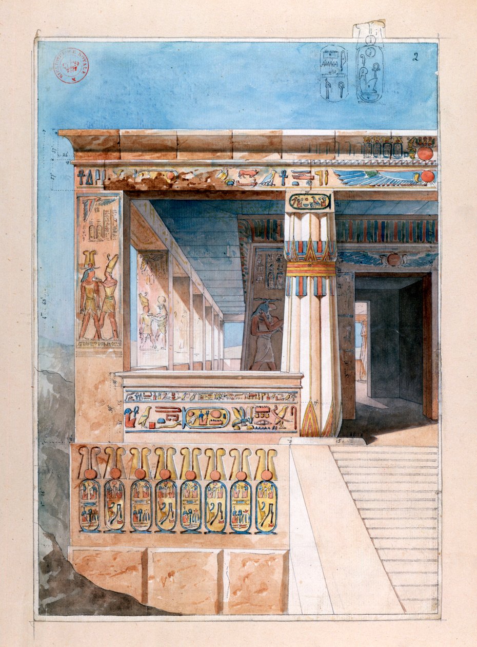 Forntida egyptiskt tempel, 1800-talet av Nestor l