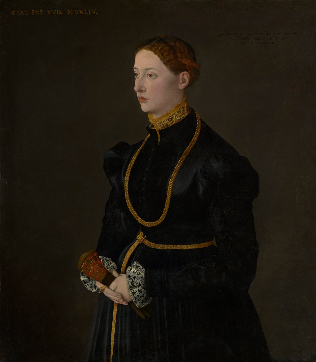 Porträtt av Barbara Kressin, 1544 av Netherlandish School