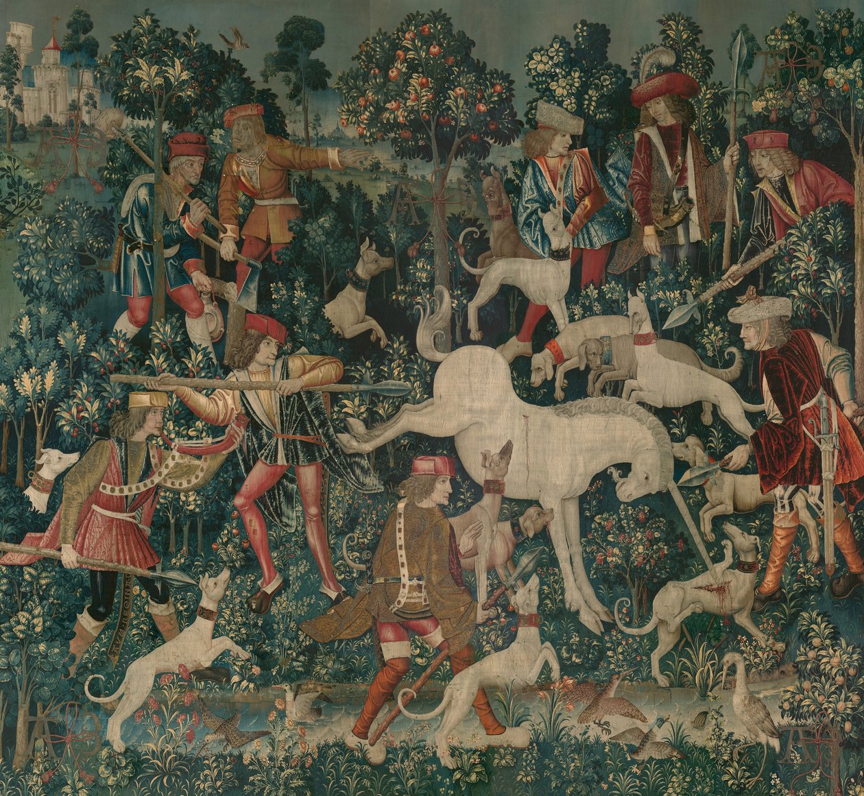 Enhörningen försvarar sig själv, ca 1500 av Netherlandish School