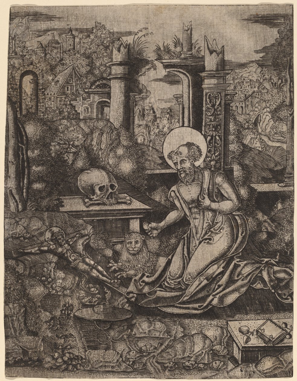 Sankt Jerome av Netherlandish 16th Century