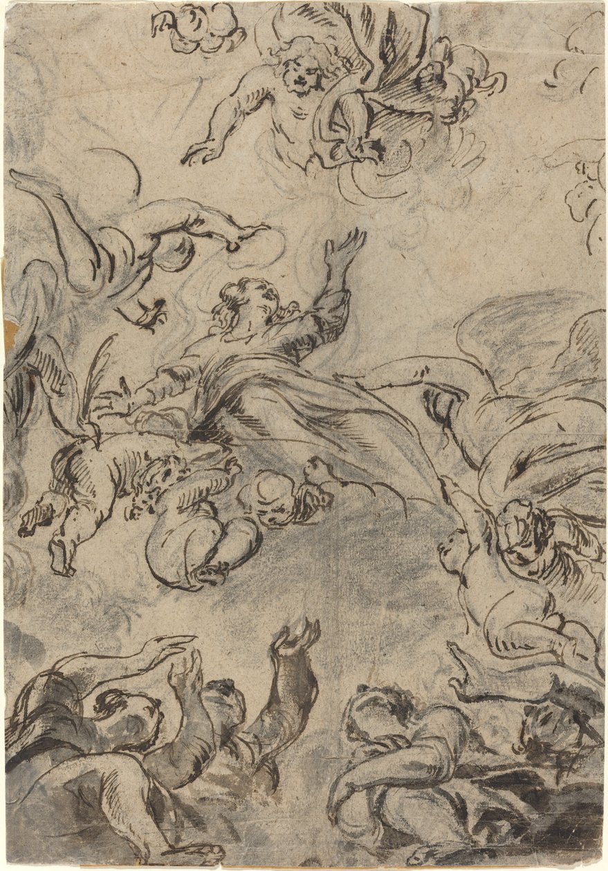 Jungfruns antagande av Netherlandish 17th Century