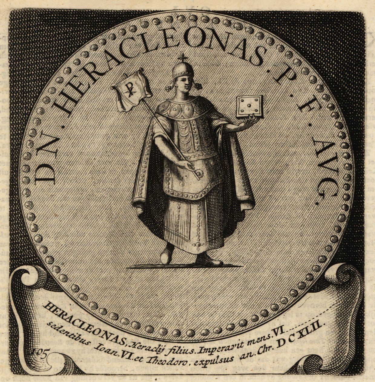 Porträtt av den bysantinska kejsaren Heraklonas. av Netherlandish School