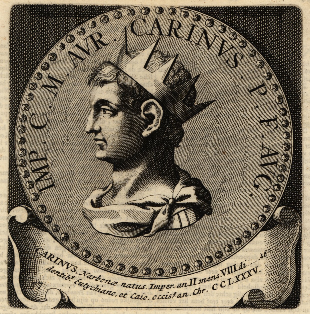 Porträtt av den romerske kejsaren Carinus. av Netherlandish School