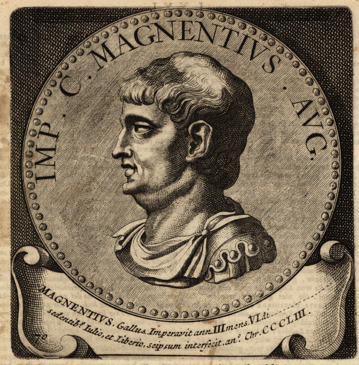 Porträtt av den romerske kejsaren Magnentius. av Netherlandish School