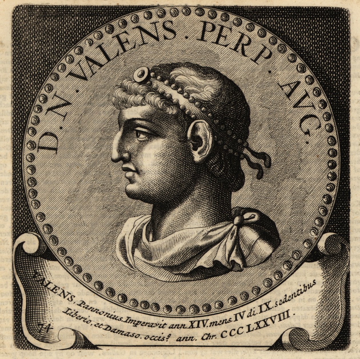 Porträtt av den romerske kejsaren Valens. av Netherlandish School