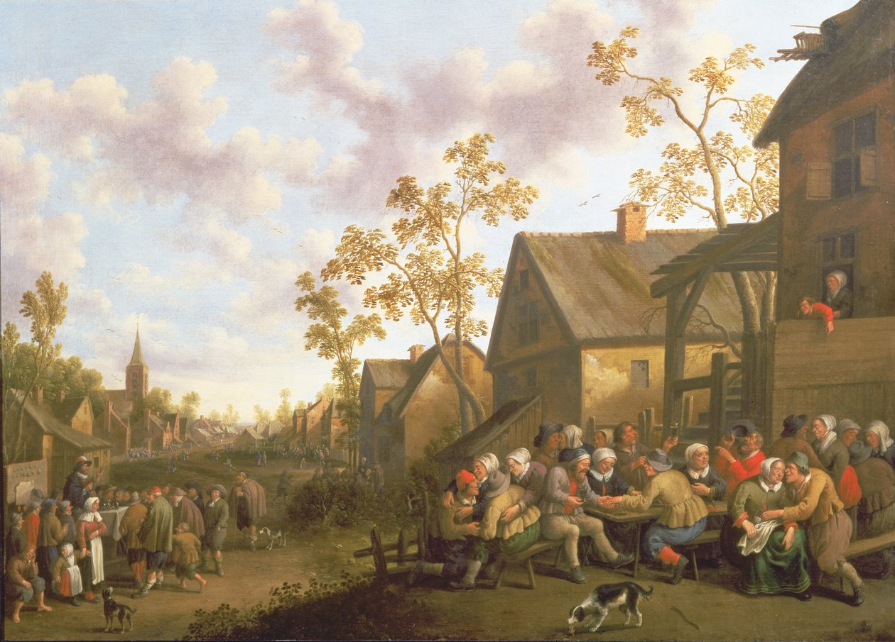 Den heliga familjen (tempera på panel) av Netherlandish School