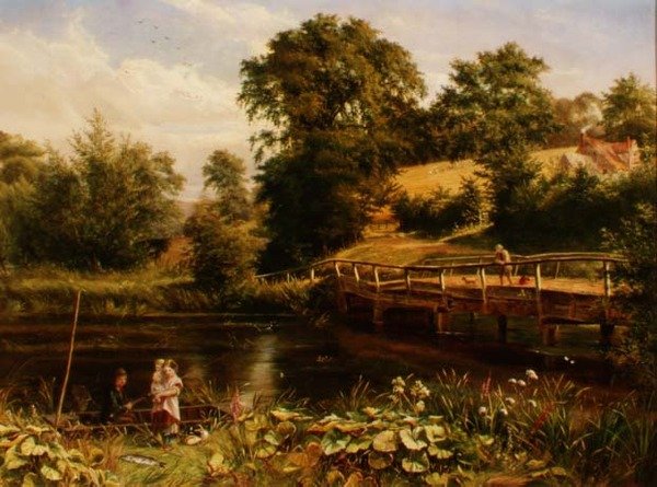 Fiske vid bron av Nevil Oliver Lupton