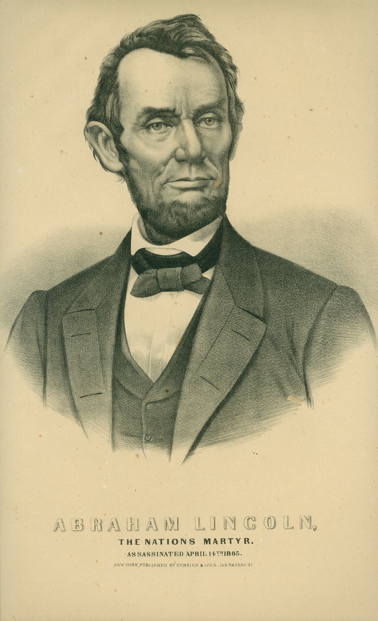 Abraham Lincoln, the Nations Martyr. Assassinated April 14th 1865. av New York Currier and Ives