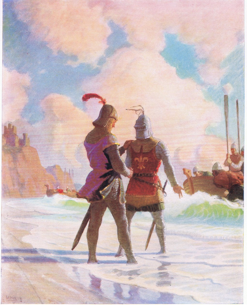 Bruce on the beach, från The Scottish Chiefs publicerad av Charles Scribners Sons, 1930 av Newell Convers Wyeth
