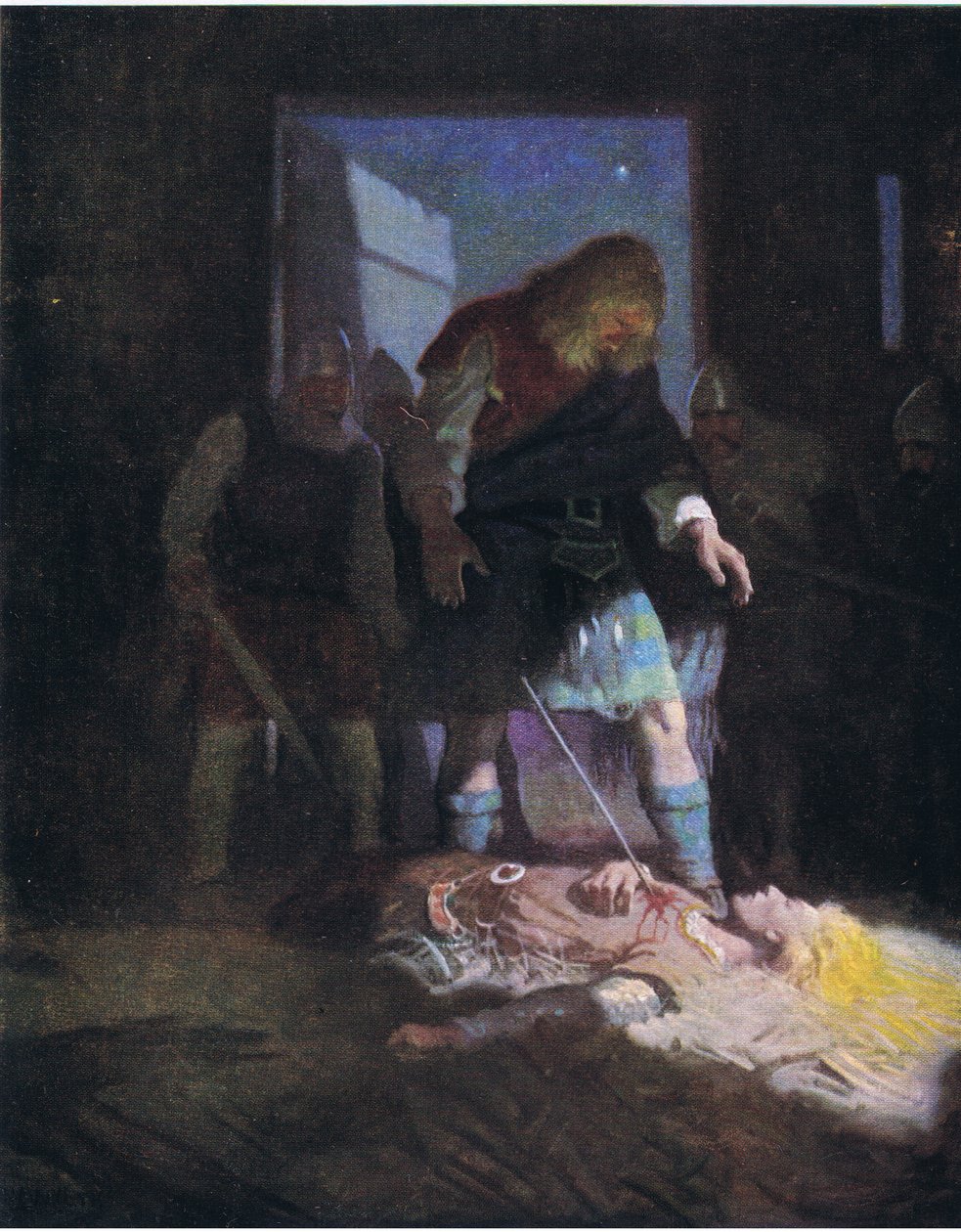 Death of Edwin, mai le Scottish Chiefs lomia e Charles Schribners Sons, 1930 swed av Newell Convers Wyeth
