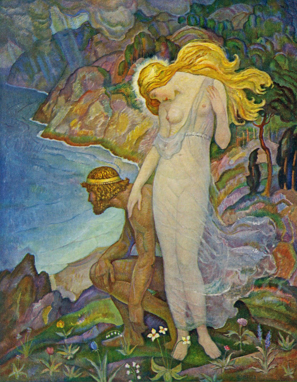 Odysseus och Calypso av Newell Convers Wyeth