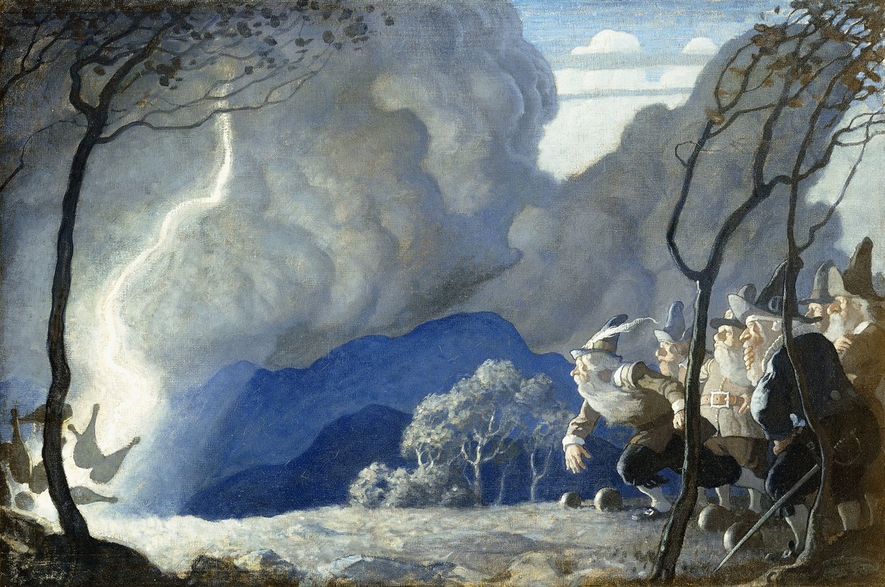 The Gnomes Bowling av Newell Convers Wyeth