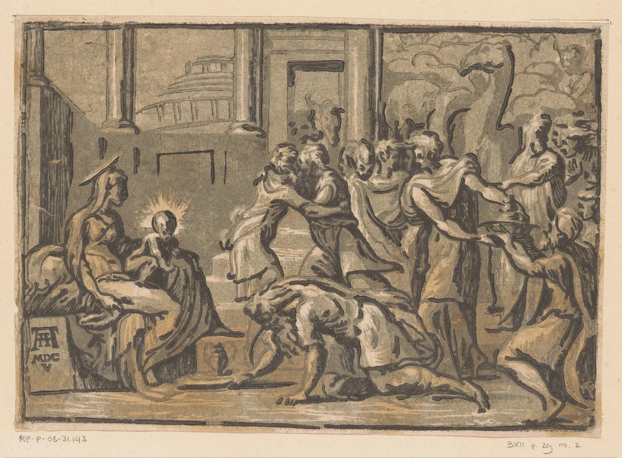 Tillbedjan av kungarna av Niccolò Vicentino (attributed to)