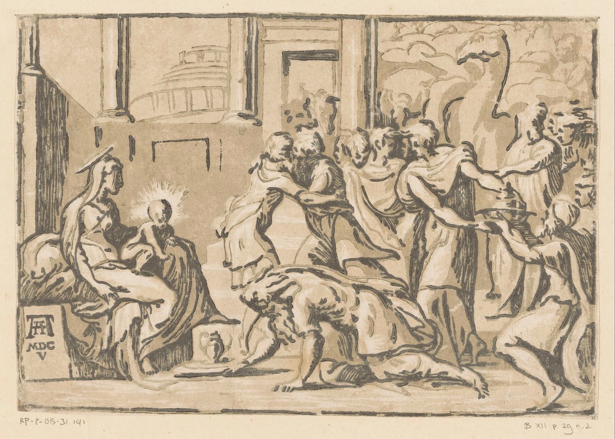 Tillbedjan av kungarna av Niccolò Vicentino (attributed to)