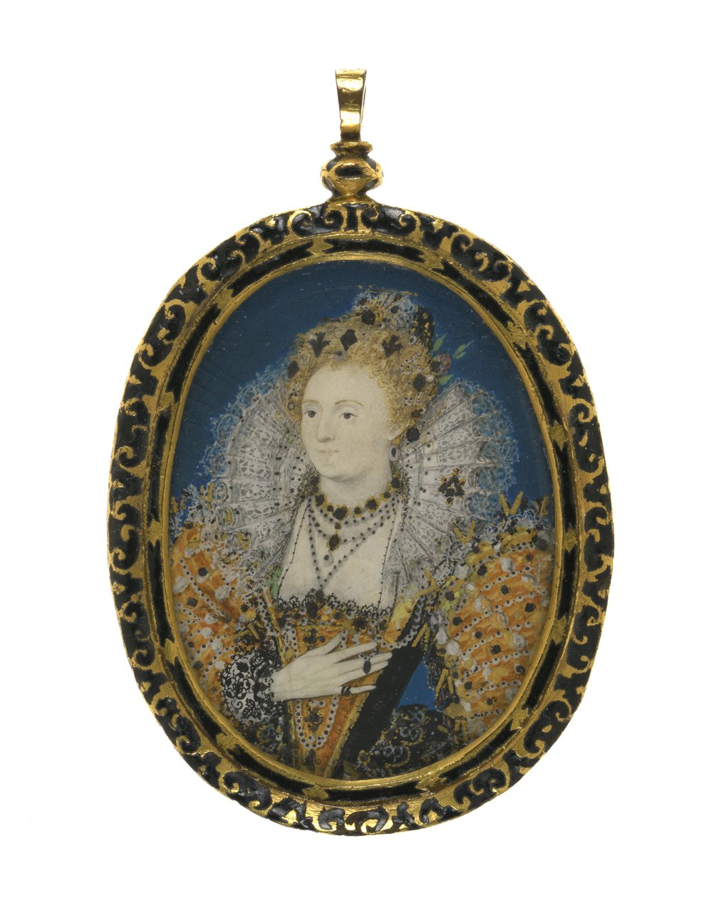 Drottning Elizabeth I, ca 1595-1600 (gouache på veläng på kort) av Nicholas Hilliard