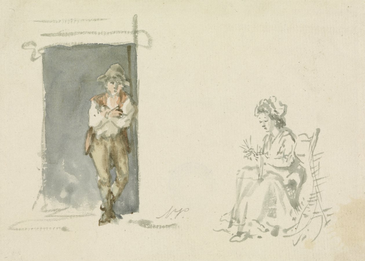 Figurstudier, pojke stående (wc på papper) av Nicholas Pocock