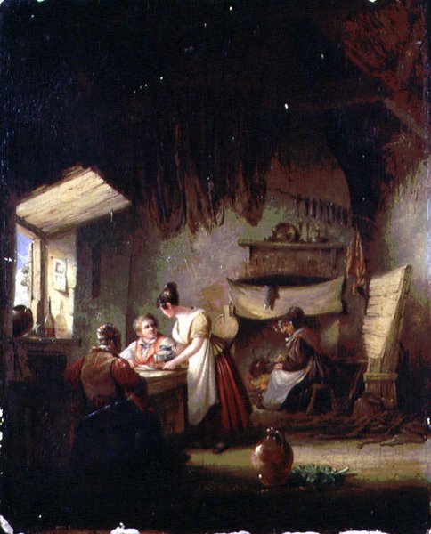 Interiör med figurer av Nicholas Condy