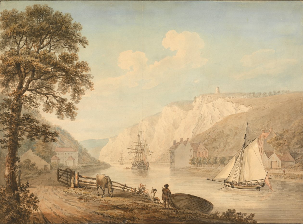 The River Avon: med passerande fartyg av Nicholas Pocock