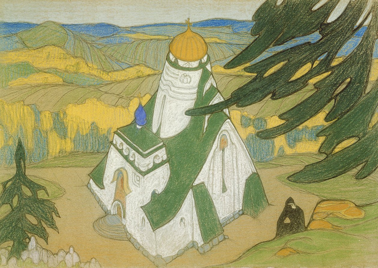 Teckning från början av 1900-talet av Nicholas Roerich