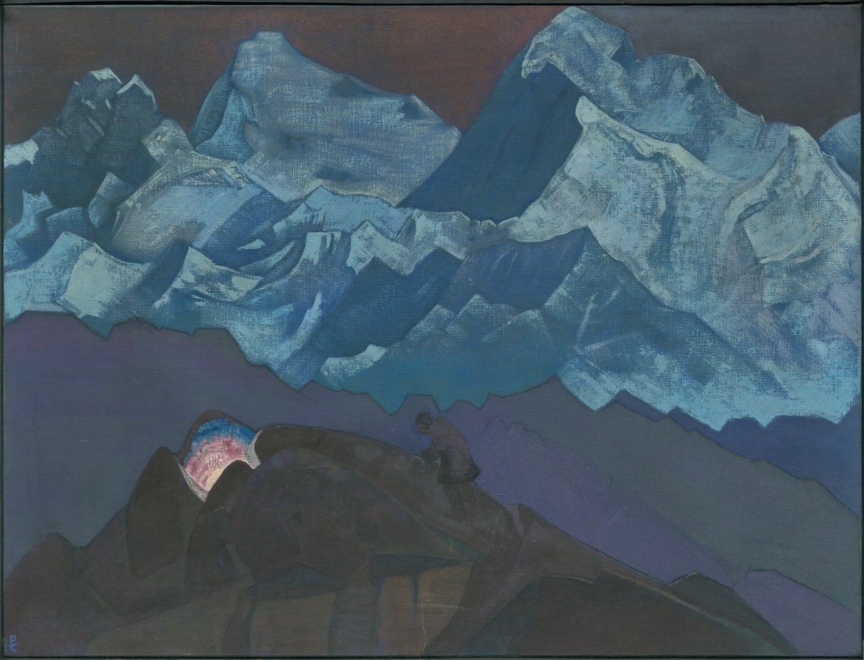 Eldblomning. ?Hans land? serie, 1924 av Nicholas Roerich