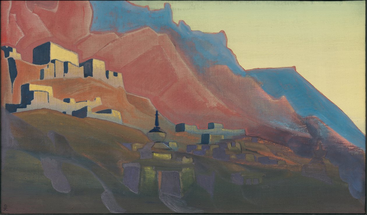 Ladakh, Sunset, "Heliga bergen", serien, 1933 av Nicholas Roerich
