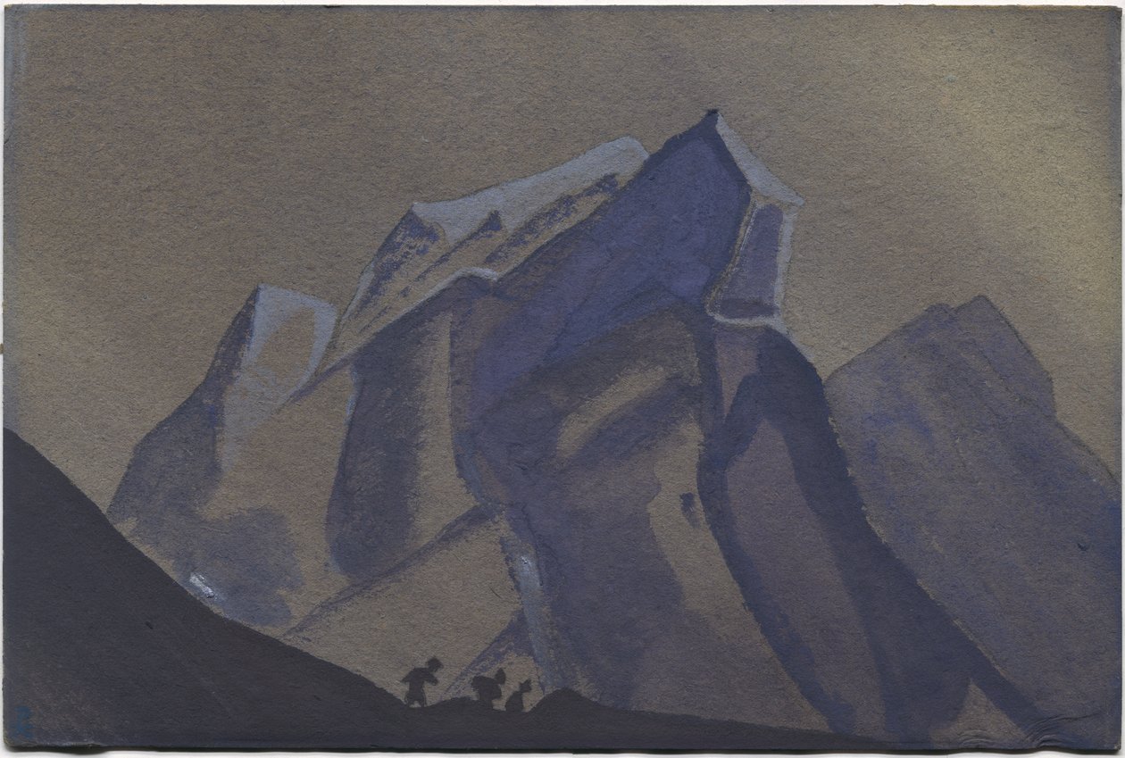 Bergspass, Storm, 1936 av Nicholas Roerich