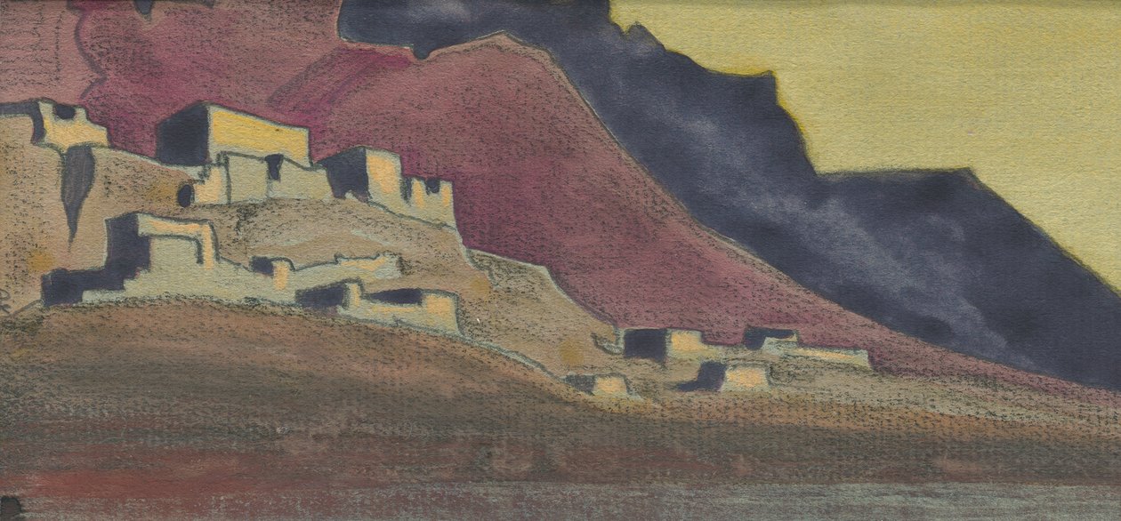 Tibetanska fästen, skiss, 1932 av Nicholas Roerich