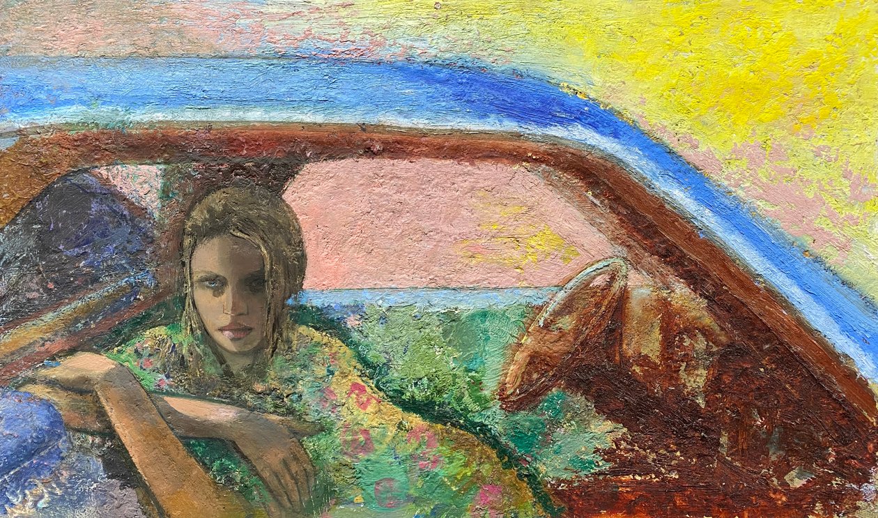 Convertible, 2020-23 (olja på pannå) av Nick Williams
