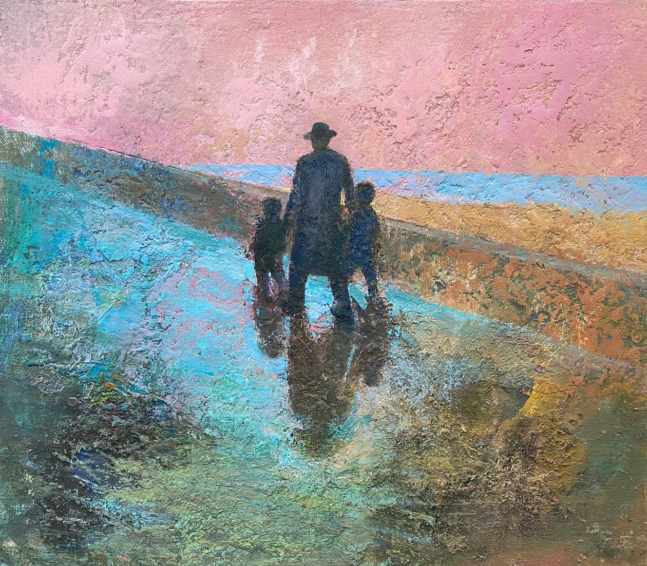 Dawn Stroll, 2022-23 (olja på pannå) av Nick Williams