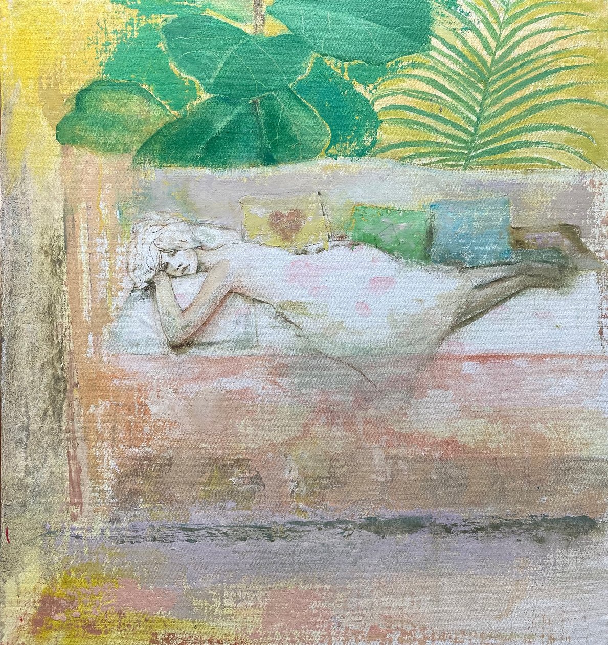 Daybed, 2022-23 (olja på pannå) av Nick Williams