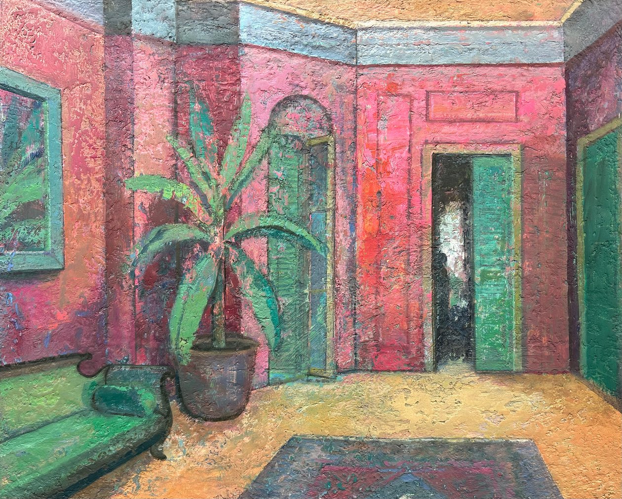 Red Interior, 2022-23 (olja på pannå) av Nick Williams
