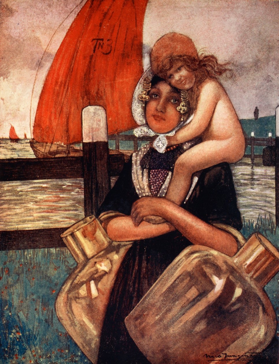 Mamma och barn, 1904 av Nico Jungman