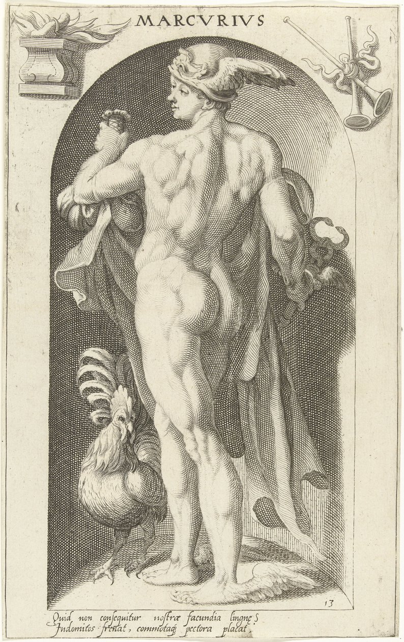 Merkurius Marcvrivs (titel på objekt) Ancient Gods (serietitel) av Nicolaas Braeu