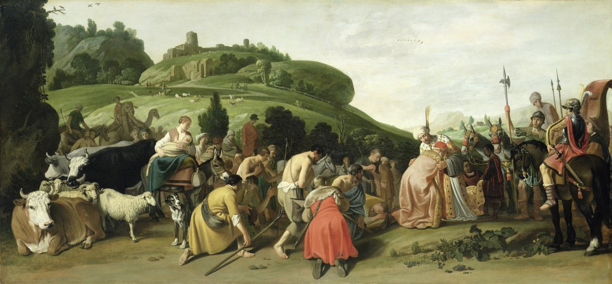 Joseph tar emot sin far i Egypten, 1628 av Nicolaes Cornelisz Moeyaert
