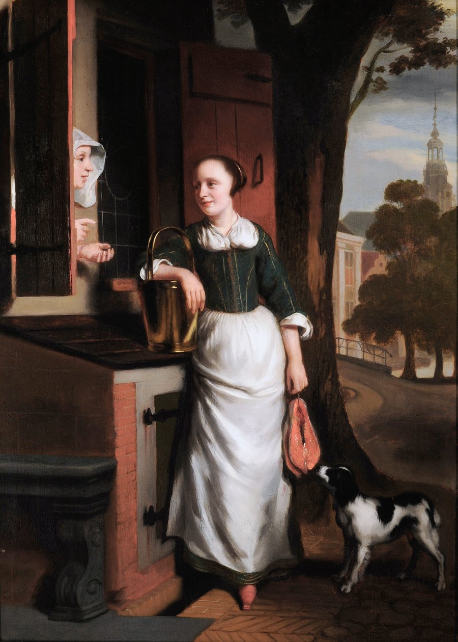 Två pratande hemmafruar av Nicolaes Maes