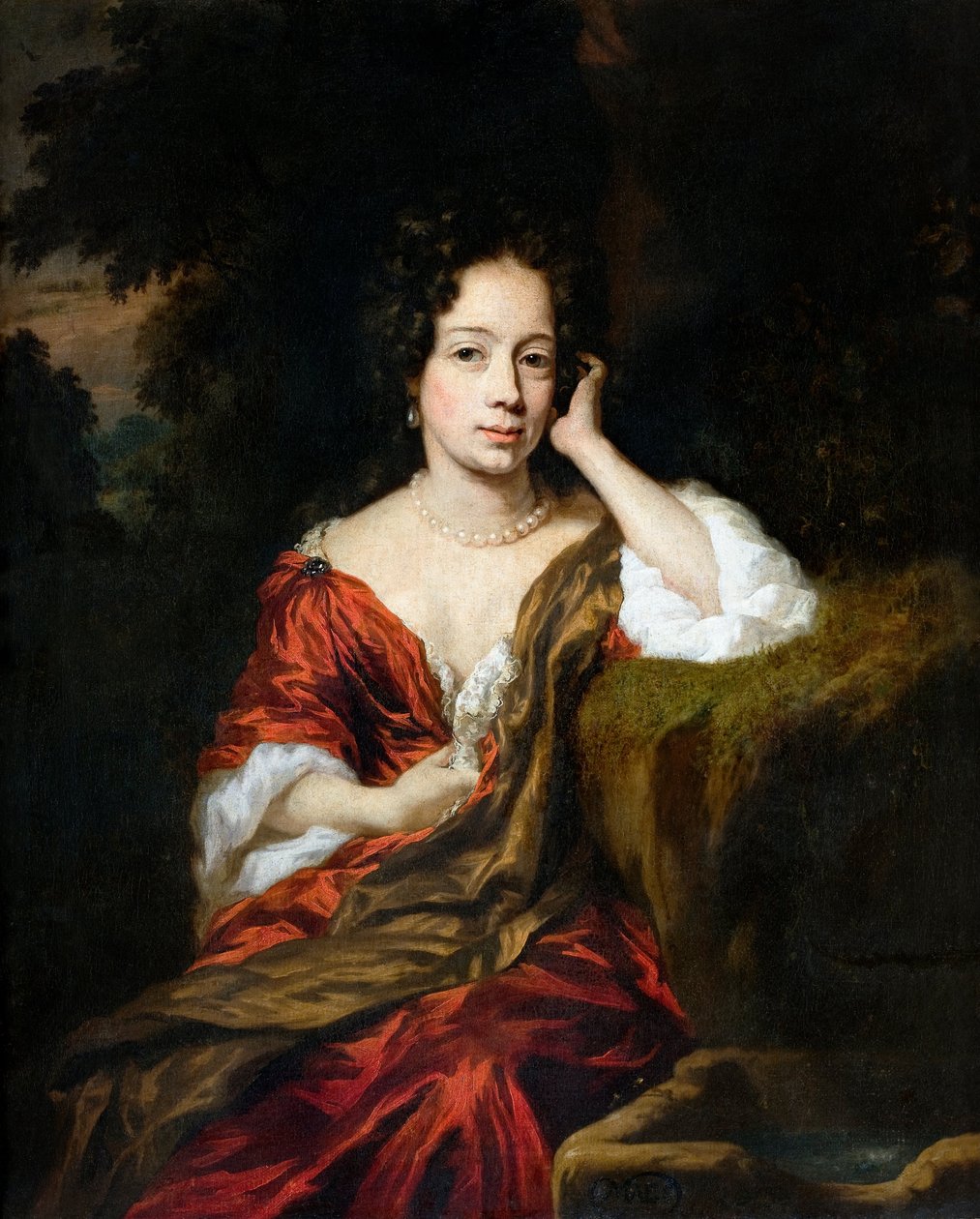 Porträtt av en kvinna, 1680 av Nicolaes Maes