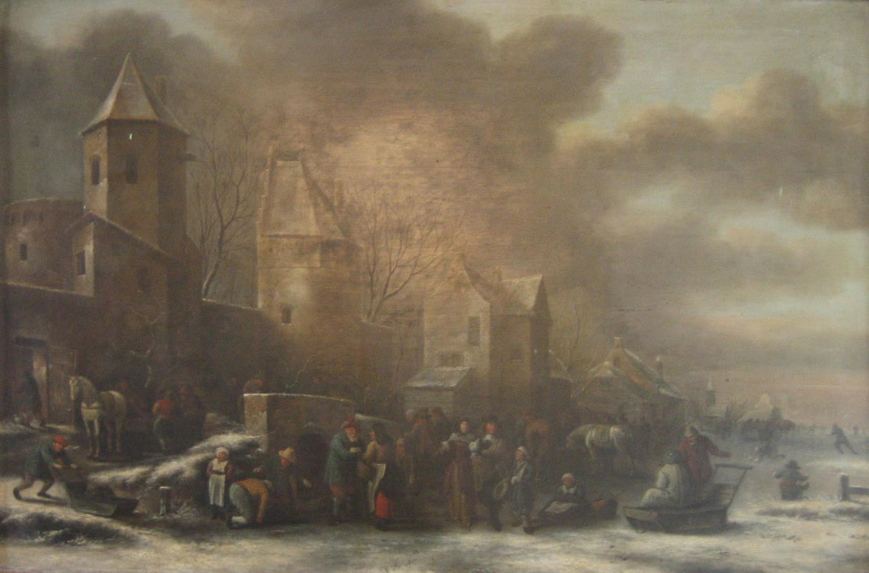 Ett holländskt vinterlandskap av Nicolaes Molenaer