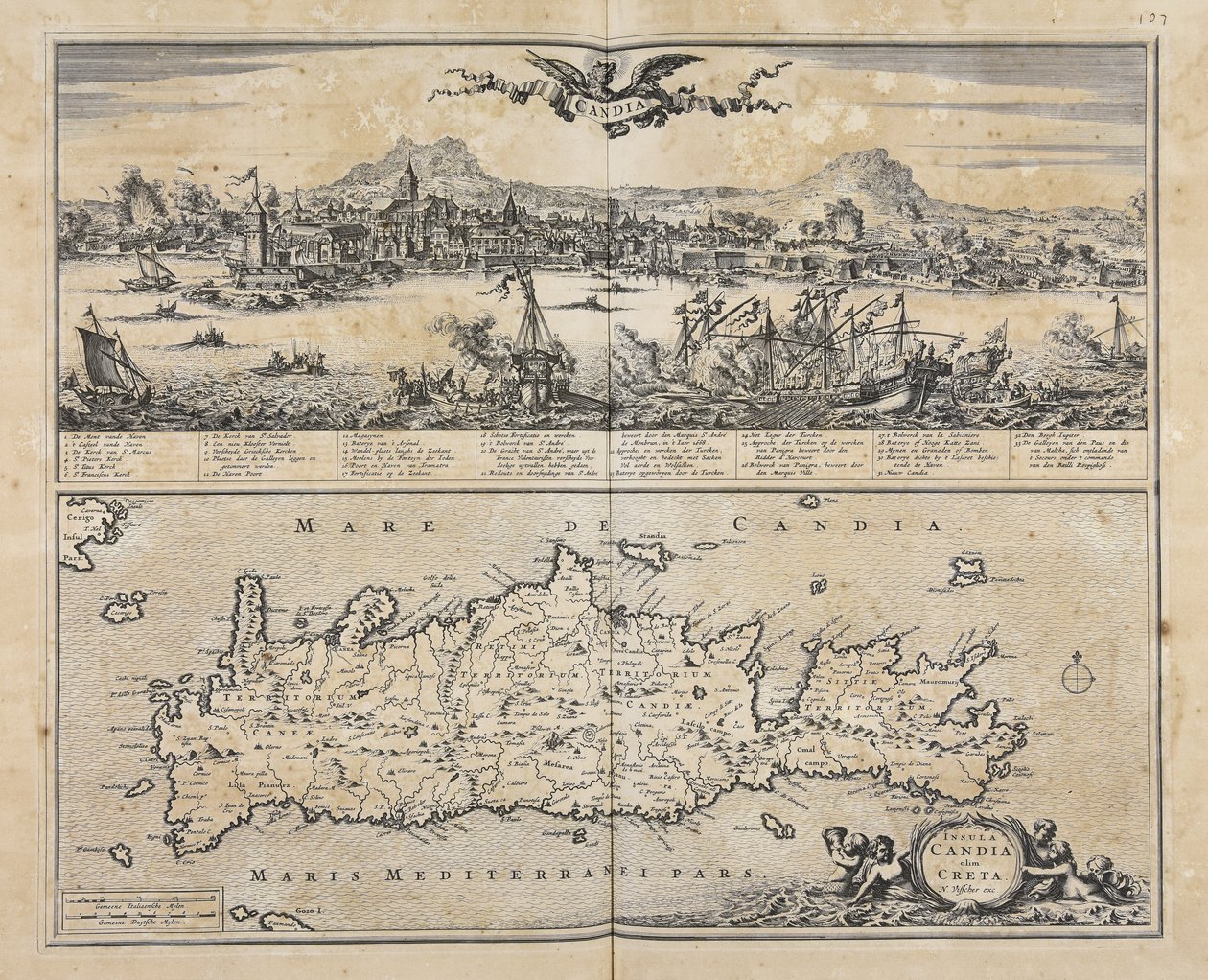Insula Candia olim Creta / N. Visscher exc. av Nicolaes Visscher
